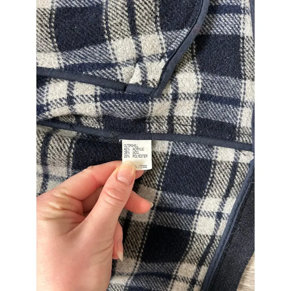 Zara Kids Navy Blue Wool Blend Coat Hooded Jacket Size 5-6 Years